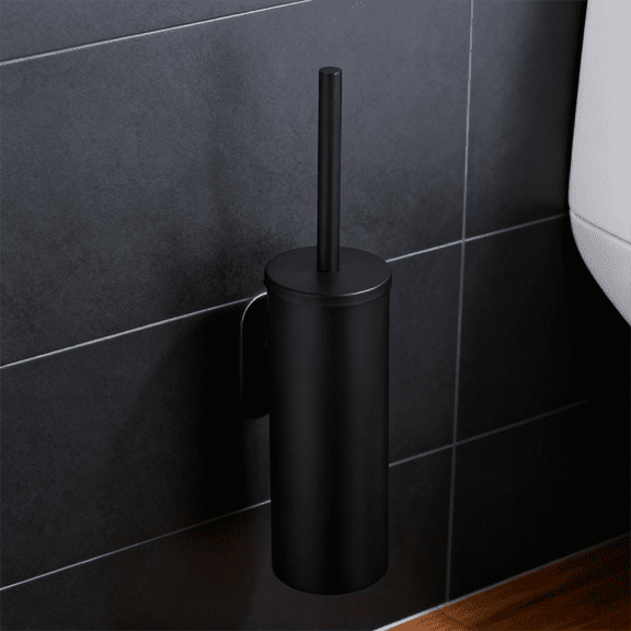 Durable Stainless Steel Toilet Brush With Holder Compact Space-Saving Design