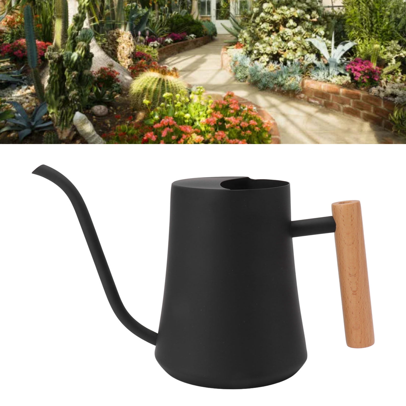 Durable Stainless Steel Watering Can With Long Spout, 1000ml For Indoor/Outdoor Plants