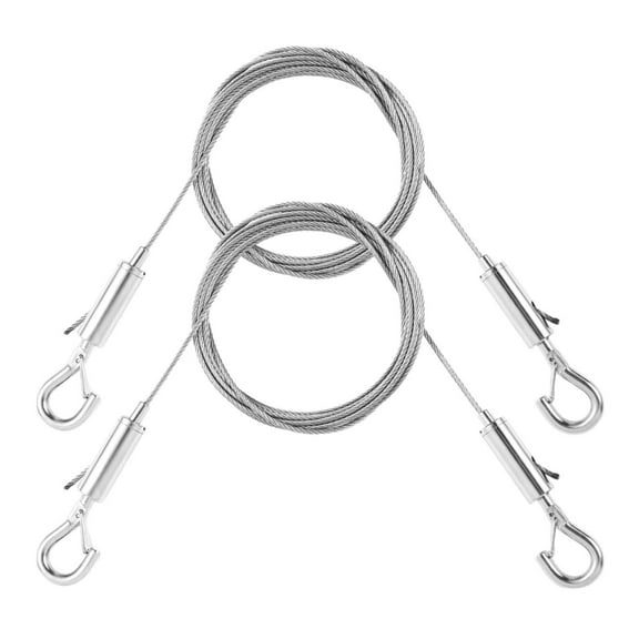 Durable Stainless Steel Wire Rope 1M (2 Pieces), Lanyard 2 Pack Adjustable Photo Frame Lanyard Stainless Steel Wire Rope for Easy Secure Hanging of Frames Lamps