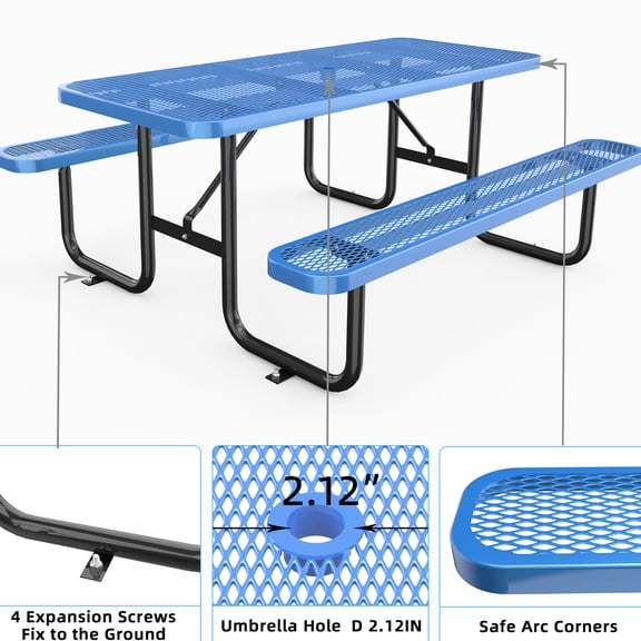 Durable Steel Frame / Ideal for Patios and Parks / Supports Heavy Weight Up to 1100lbs