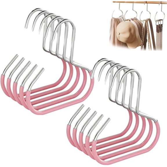 Durable Steel Hangers Maximize Closet Space with Versatile Storage, 10PCS Stainless Steel Hat Hanger Organizer Metal Scarf Hangers with Non Slip Grip for Scarves Tank Tops Caps