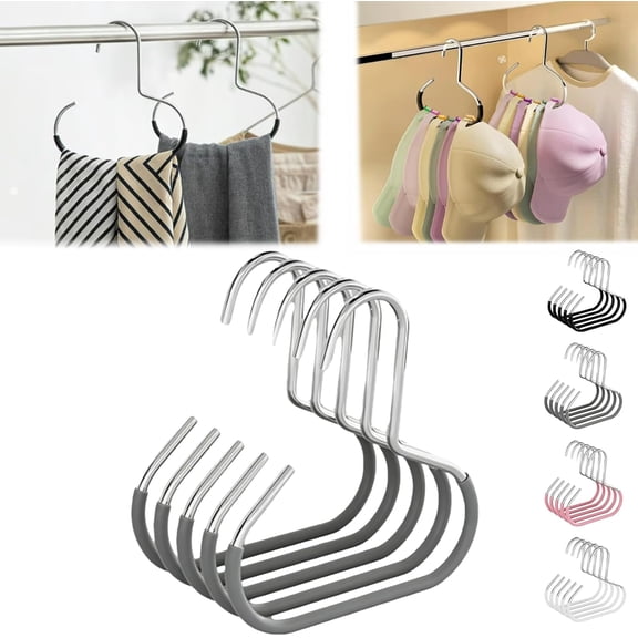 Durable Steel Hangers, Space Saving Anti Slip Hooks, Hat Hanger Organizer with Versatile Storage for Hats, Belts, Ties, Easy No-Install Storage Solution