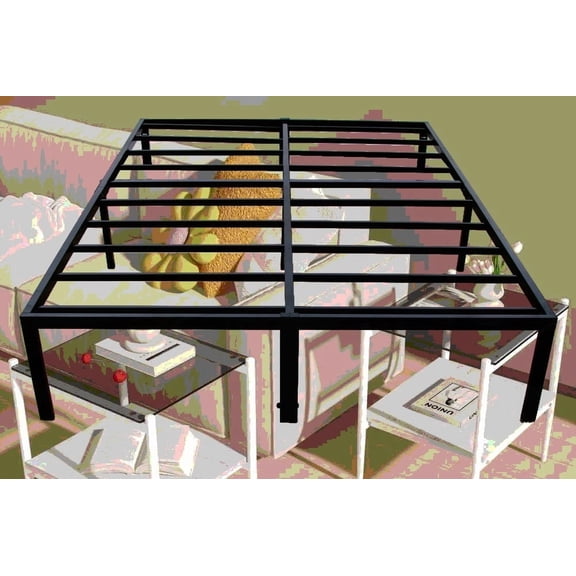 Durable Steel Modern Queen Platform Foundation with Under-Bed Storage