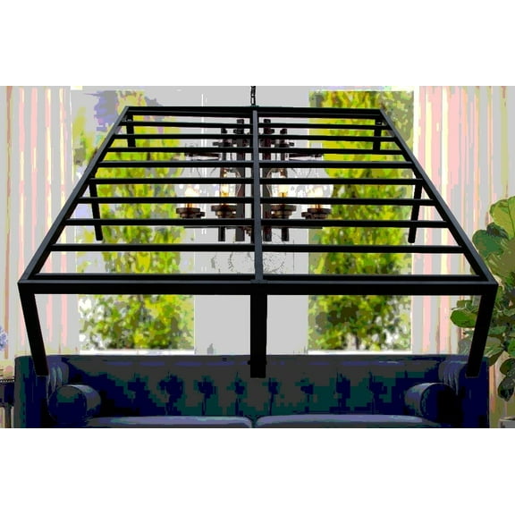 Durable Steel Twin XL Black Platform Foundation for Modern Beds