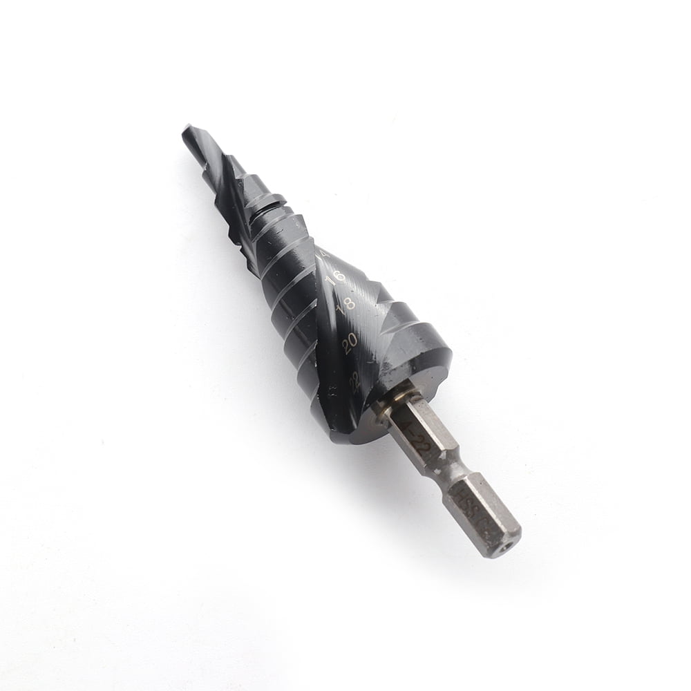 Durable Step Drill Bit Set, 1/4" Hex Shank, Spiral Flute for Metal, Aluminum  More