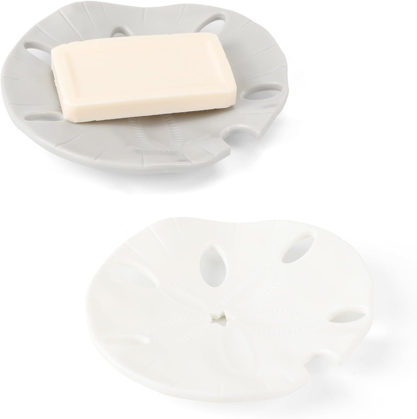 Durable Stoneware Ceramic Soap Dish Lotus Leaf Design for Enhanced Soap Drying and Longevity