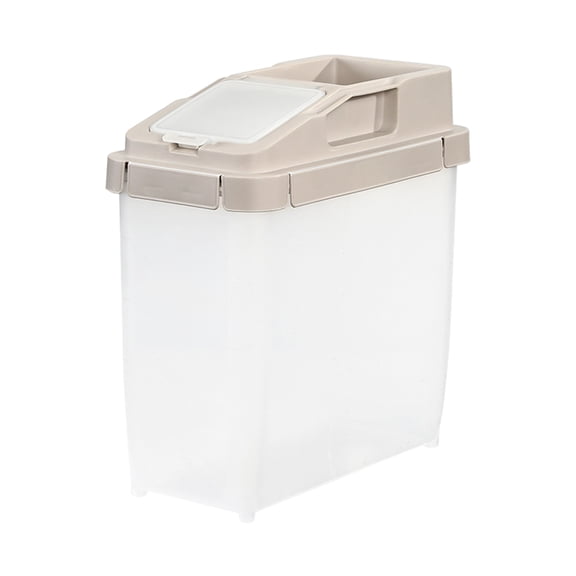 Durable Storage Container PP Polypropylene Boxes Measuring Flour Damp Pet Portable for Kitchen Catering - Coffee Color