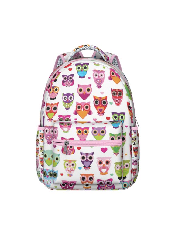 Durable Student Backpack with Cute Snowy Owl Print Waterproof Oxford Cloth, Scratch-Resistant, Large Capacity, Adjustable Straps, Breathable Padding, Perfect for School, Outdoor & Travel