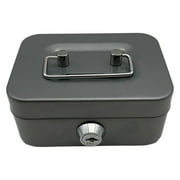 Durable Sturdy Handles Lockable Security with Coin Slot Money Box Cash Box Coin Saving Box Coin Bank GREY