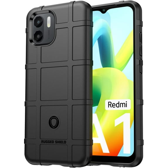 Durable Sturdy Phone Case for Xiaomi Redmi A1, Heavy Duty Shockproof Slim Rugged Phone Case Bumper Rugged Cover for Xiaomi Redmi A1 HD Black