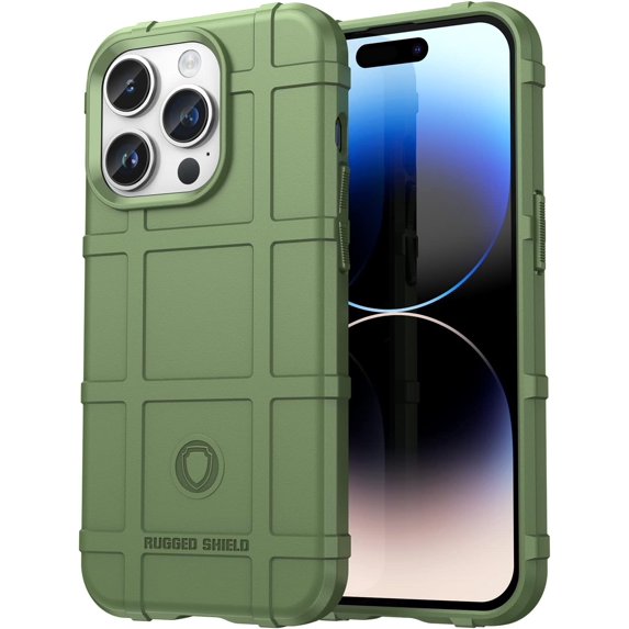 Durable Sturdy Phone Case for iPhone 14 Pro Max, Heavy Duty Shockproof Slim Rugged Phone Case Bumper Rugged Cover for iPhone 14 Pro Max HD Green