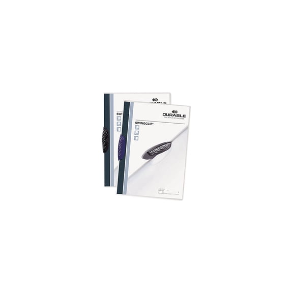 Durable Swingclip Polypropylene Report Cover, Letter Size, Clear/Dark Blue Clip, 25/Box