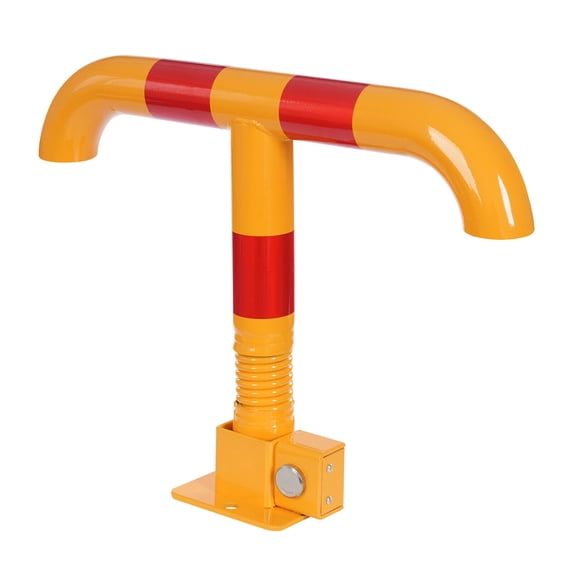 Durable T-Folding Parking Barrier Spring Type - Garage Parking Post for Driveway, Parking Lot, and Vehicle Access Control, Anti-Theft Locking Mechanism Manual