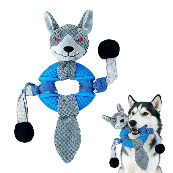 Squeaky Dog Toys for Aggressive Chewers, Indestructible Durable Dog Toy for Large Dogs, Tough Chew Toy, Teeth Cleaning & Interactive Fun