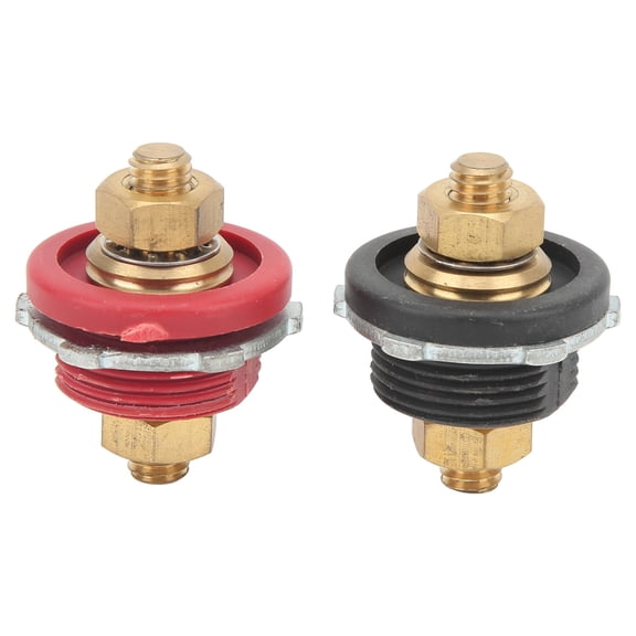Durable Thru Panel Battery Terminal Connectors, Copper Core 3/8" Stud, 250A Current Rating for Seamless Automotive and Marine Projects