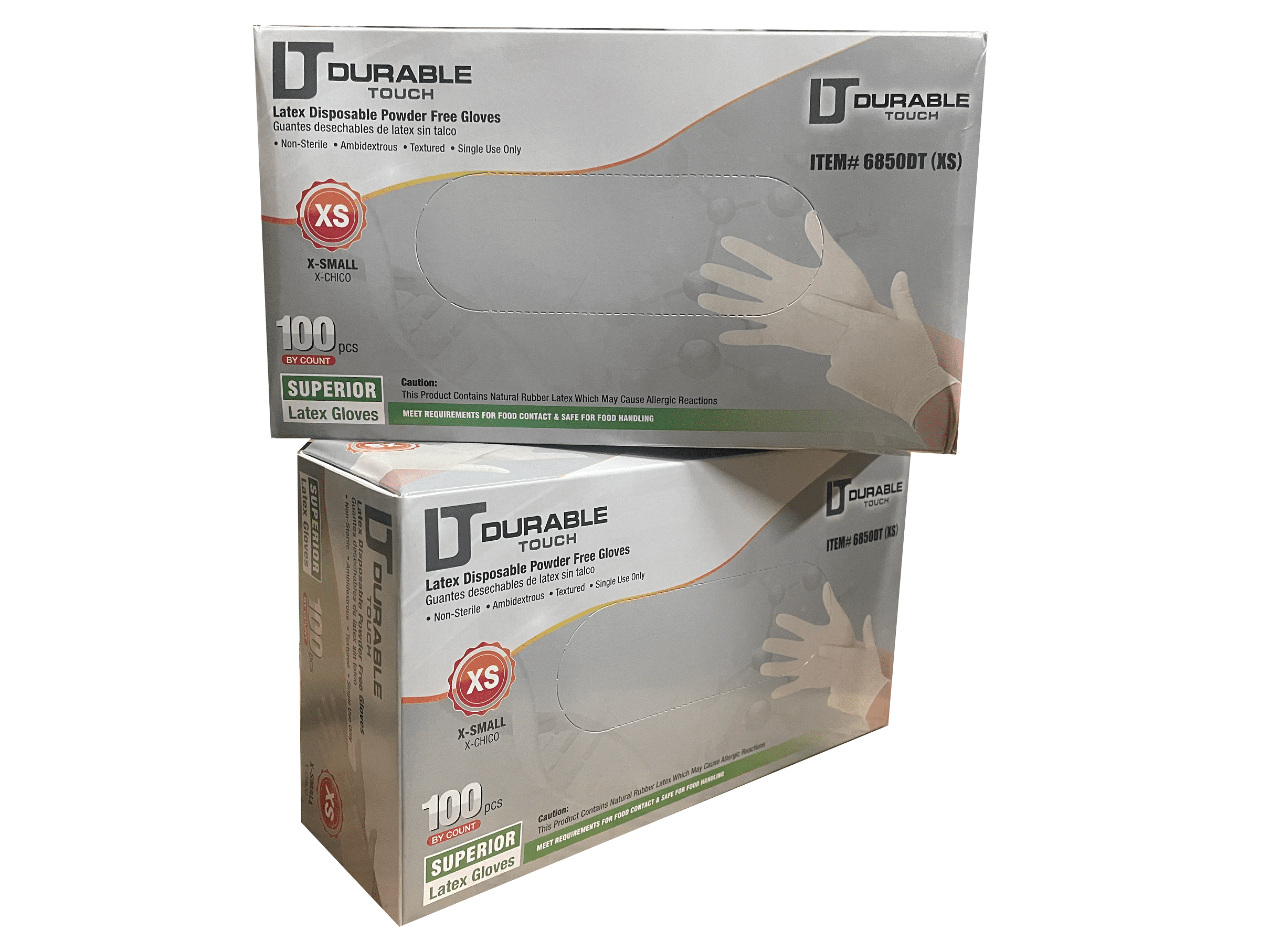 Durable Touch Superior Latex Gloves Powder Free CASE Of 1000 pcs Long Sleeve X-Small