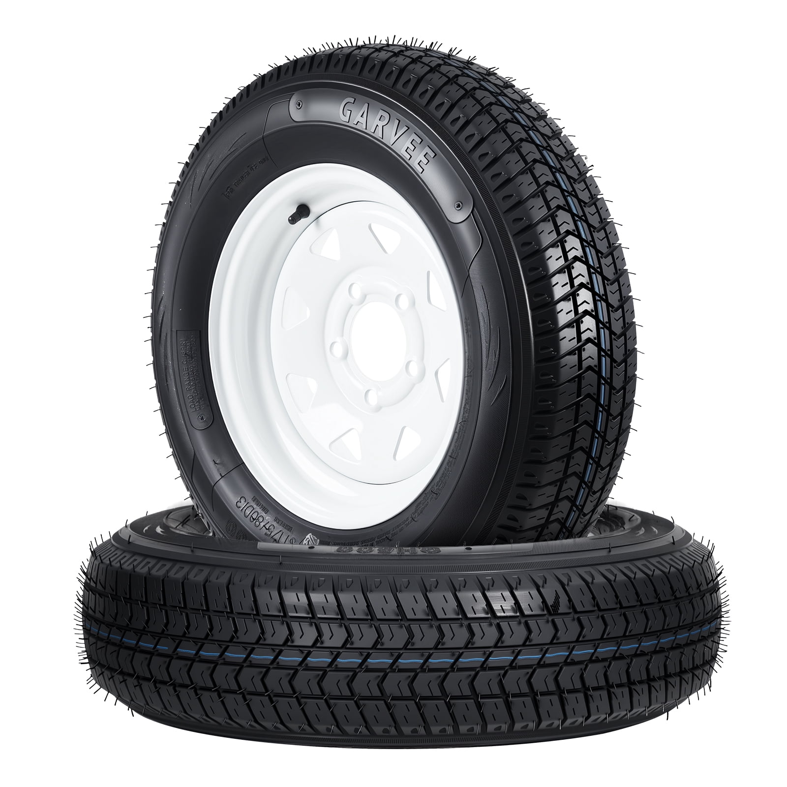 Atlantic Boat Rims Durable Trailer Tires & Rims Set of 2 – 5.30-12, 4.80-8, Load Range C ...