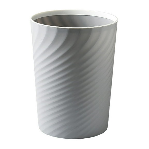 Durable Trash Can, 1.8 Gallon Small Trash Cans,Sturdy Plastic Chip/Dent-Resistant, Round Space-Saving Non-Slip Bottom, for Bathroom Kitchen Dorm RV Camper Apartment Laundry Room,Grey-S,10x6x8"