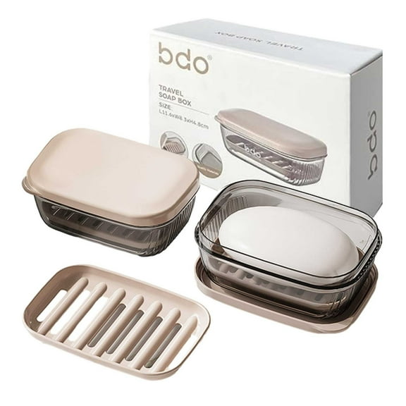 Durable Travel Soap Case, Leakproof Soap Container with Lid, Portable Bar Soap Holder for Traveling, Clear Visible Soap Dish for Bathroom, Shower, Camping, Vacation