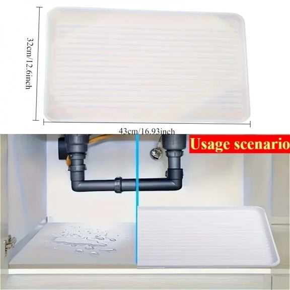 Durable Under-Sink Mat - Waterproof Drip Tray Liner For Kitchen & Bathroom Cabinets, Easy-Clean Storage Solution