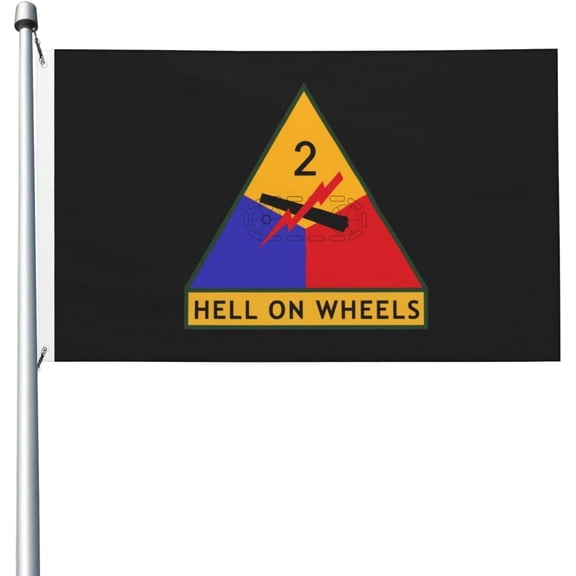 Durable United States Army 2nd Armored Division Csib Flags For Outside 3x5 Ft Double-Sided Flag Banner Outdoor Yard Decoration 3by5 Flags