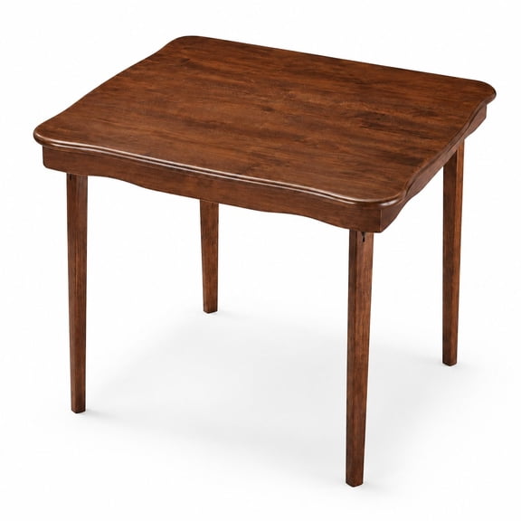 Durable Versatile Folding Square Table, Fruitwood-Colored Finish, Multipurpose for Indoor and Outdoor Use