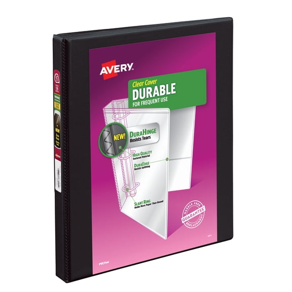 Durable View Binder With Durahinge And Slant Rings, 3 Rings, 0.5" Capacity, 11 X 8.5, Black | Bundle of 5 Each