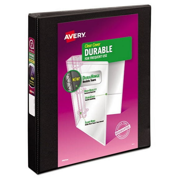 "Durable View Binder With Durahinge And Slant Rings, 3 Rings, 1"" Capacity, 11 X 8.5, Black | Bundle of 2 Each"