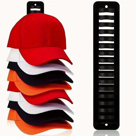 Durable Wall-Mounted Baseball Hat Rack Set of 2 for Caps Snapbacks Visors - Space-Saving Vertical Organizer for Closet Bedroom Entryway