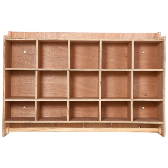 Durable Wall-Mounted Storage Cabinet – 10-Cubby Organizer with 5 Hooks, Birch Plywood, Anti-Tip Kit, Easy-Clean Finish – Perfect for Training Rooms & Playrooms – 47"x11.7"x26.5"