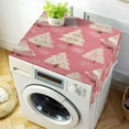 thumbnail image 1 of Durable Washer Cover 51.2x22in with White Lace Trim and Side Pocket Washer and Dryer Top Covers Pink Santa Claus Pattern, 1 of 6