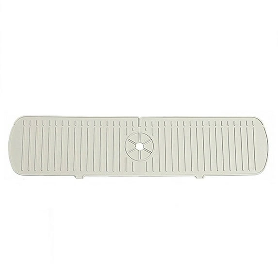 Durable Water Catcher Bathroom Faucet Mat Draining Pad Countertop Protector Sink Splash Guard BEIGE LARGE