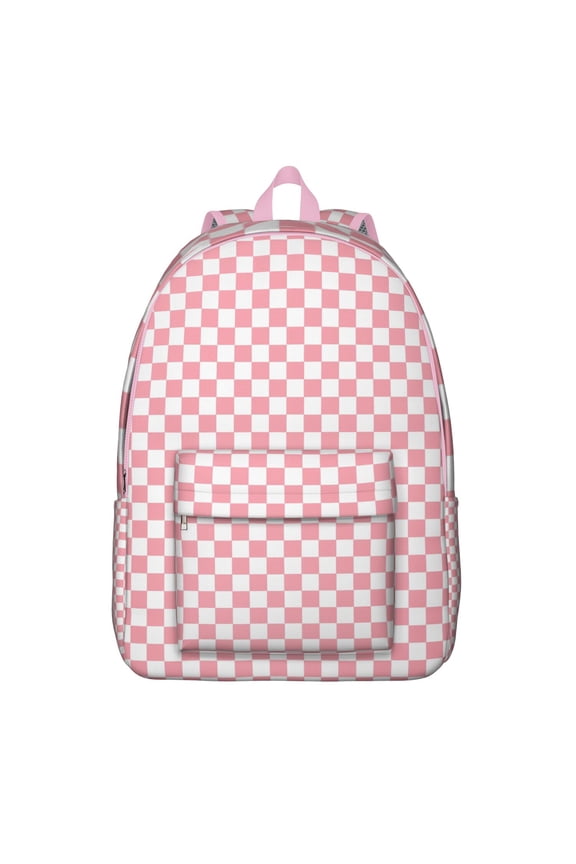 Durable Waterproof Backpack with Retro Checkered and Buffalo Plaid Fusion – Geometric and Moroccan Inspired Patterns for Trendy Students