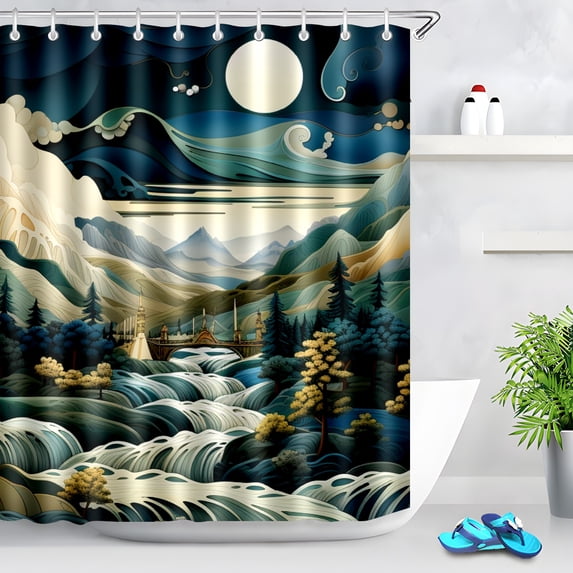 Durable Waterproof Polyester Shower Curtain Odorless Perfect for Your Bathroom Decor 72x72inch