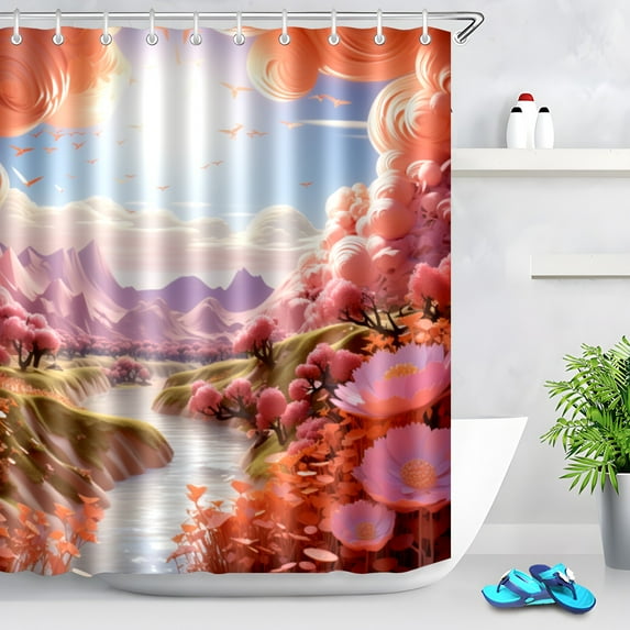 Durable Waterproof Polyester Shower Curtain Odorless Perfect for Your Bathroom Decor 72x72inch