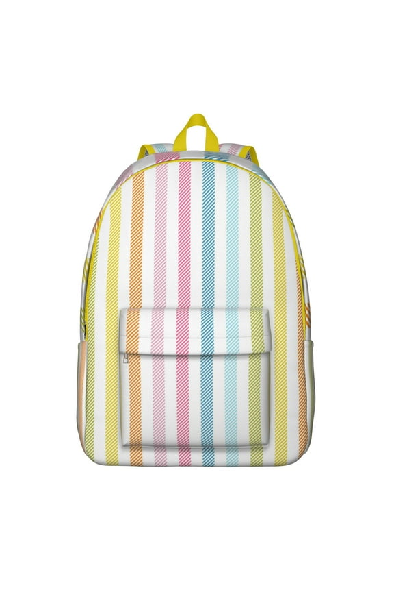 Durable Waterproof School Backpack with Rainbow Gradient Abstract Art and Starry Night Theme – Lightweight, Spacious Multi-pocket Backpack for Teens and Adults