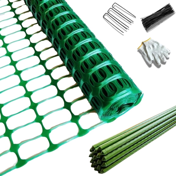 Durable Weatherproof Plastic Welded Wire Fence Roll, PVC Coated Mesh Poultry Chicken Netting (40'' x 100) Outside Perimeter Safety Barrier & Landscape Edging Decor for Pathway Sidewalk