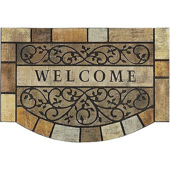 Durable Welcome Door Mats, 24"x36" Heavy-Duty Large Outdoor Mat for Front Door with Non-Slip Rubber Backing for Outside Entry, Garage, Patio, High Traffic Area