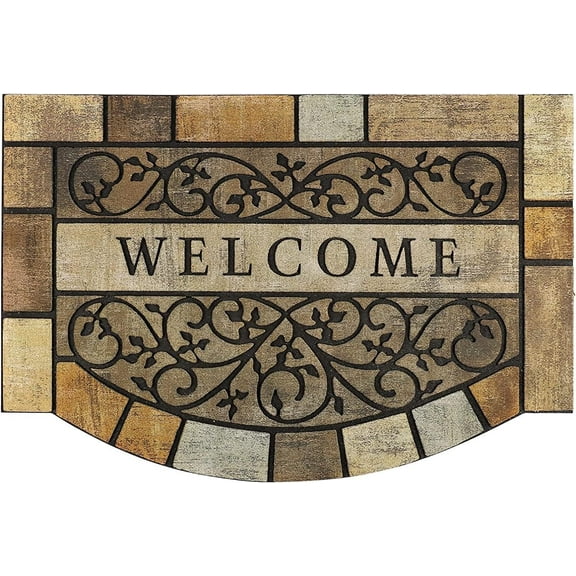Durable Welcome Door Mats, 24"x36" Heavy-Duty Large Outdoor Mat for Front Door with Non-Slip Rubber Backing for Outside Entry, Garage, Patio, High Traffic Area