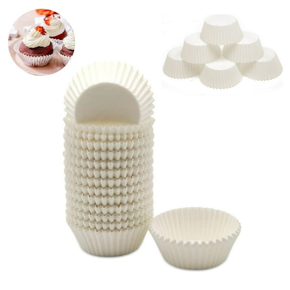 Durable White Mini Muffin Liners,Portable Mini Baking Liners,1000 Pack Disposable Cupcake Cups for Home,Indoor,Party,Weeding Use