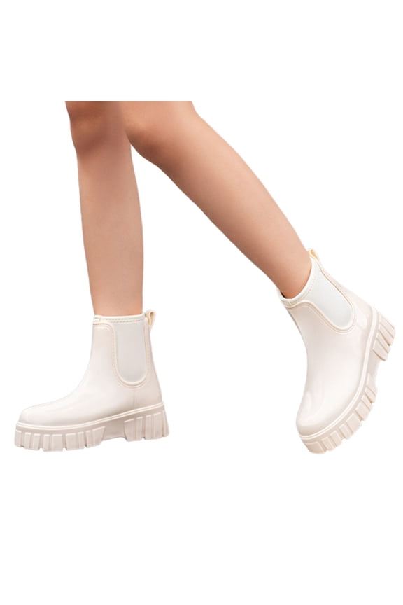 Durable Women's Ankle Boots Breathable Lined Non- Rain Footwear for All Seasons Comfortable Garden -On 6 White