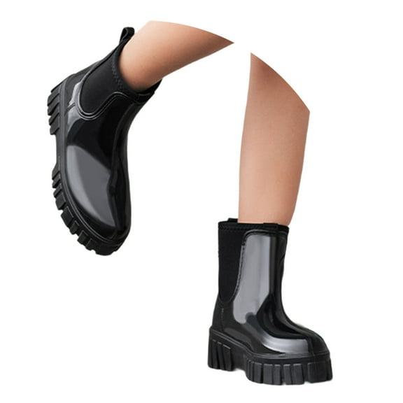 Xiaoxatg Durable Women's Ankle Boots Breathable Lined Non- Rain Footwear for All Seasons Comfortable Garden -On 8.5 Black