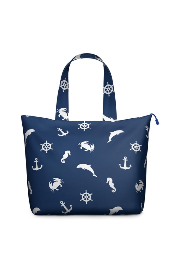 Durable Women’s Weekender Bag Featuring Ship, Helm, and Rudder Prints, Lightweight Travel Tote Bag for Tropical, Coastal, and Marine Adventures