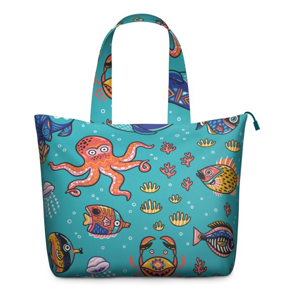 Durable Women’s Weekender Bag Featuring Ship, Helm, and Rudder Prints, Lightweight Travel Tote Bag for Tropical, Coastal, and Marine Adventures