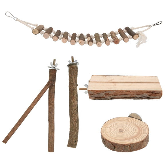 Durable Wood Bird Perch Set, Safe, <span Style="background:red"></span> For Parrots Pet Birds