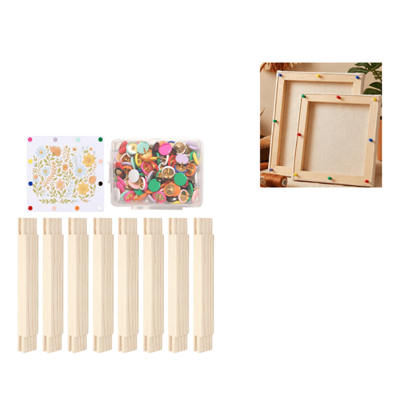 Durable Wood Canvas Stretcher Bar Kit, Essential Needlepoint Embroidery Framing Accessory for DIY Craft Projects