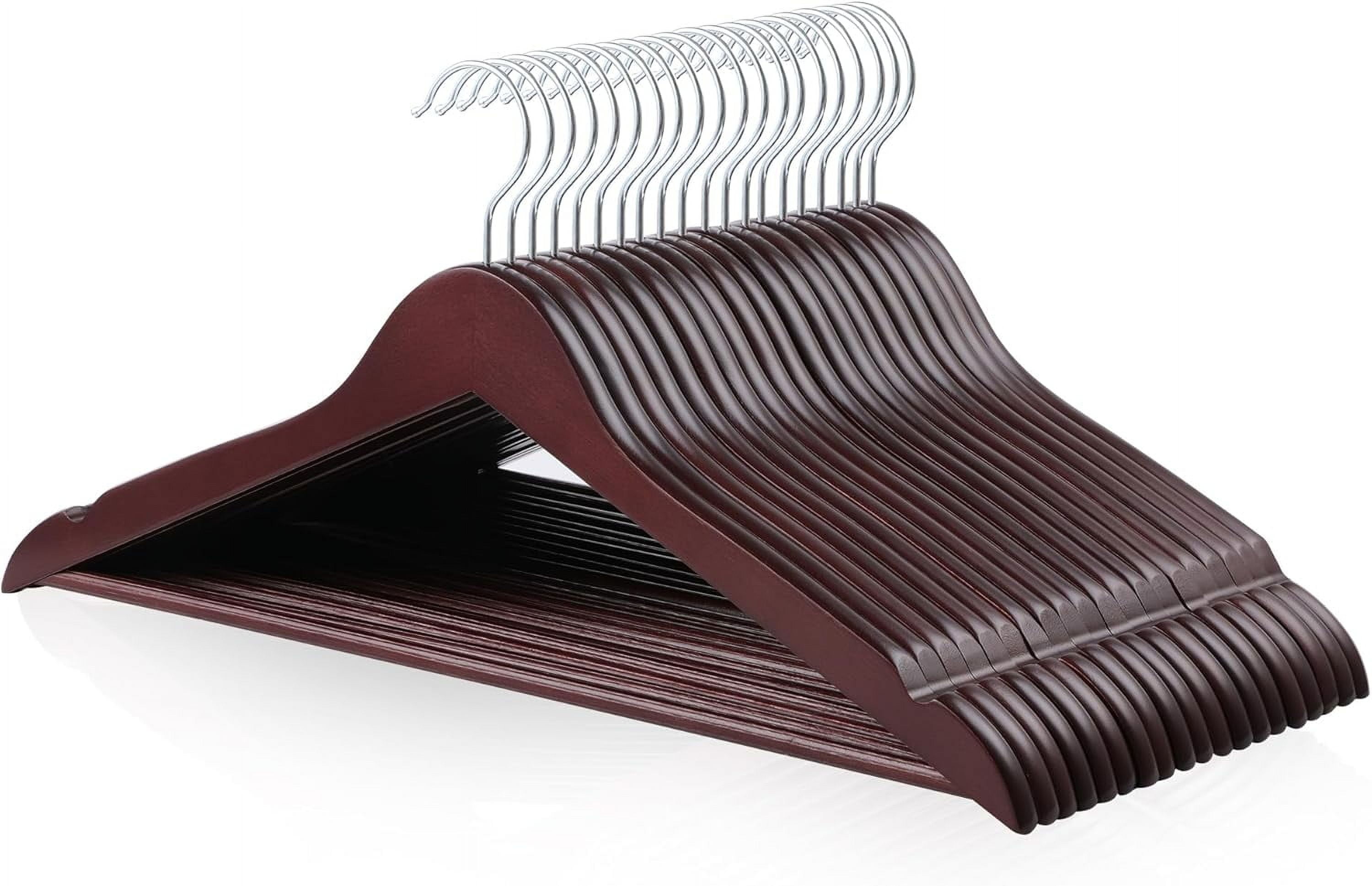Durable Wooden Suit Clothes Hangers Cherry 20 Pack Walmart com Durable Wooden Suit Clothes Hangers Cherry 20 Pack Walmart com
