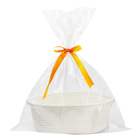 Durable Woven Home Storage for Baby Toys and with Handles and Decorative Ribbon