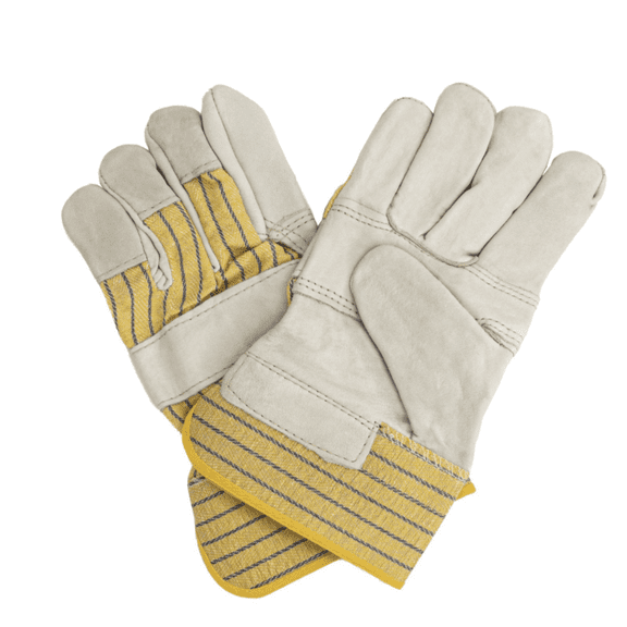 Durable Yellow Leather Work Gloves, 10" Heavy Duty Welding Construction