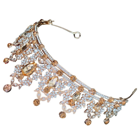 Durable Zinc Alloy Wedding Crown with Rhinestone Design for Bride Hair Decoration
